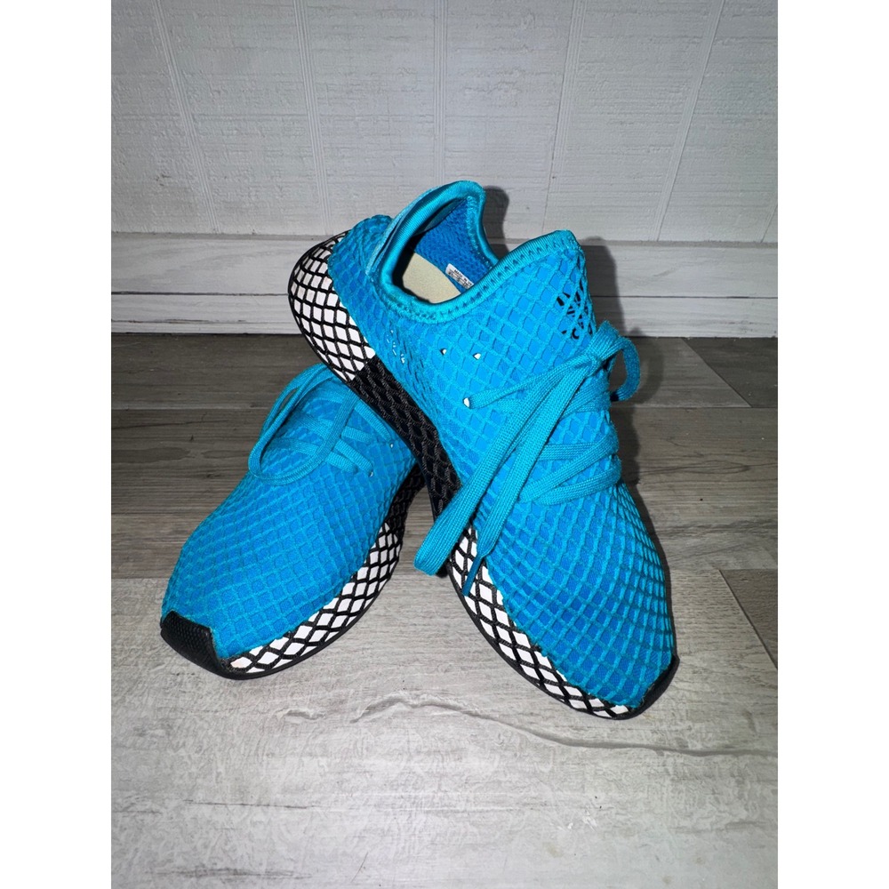 Adidas Deerupt Runner Kids Blue Mesh Sneakers 4.5Y